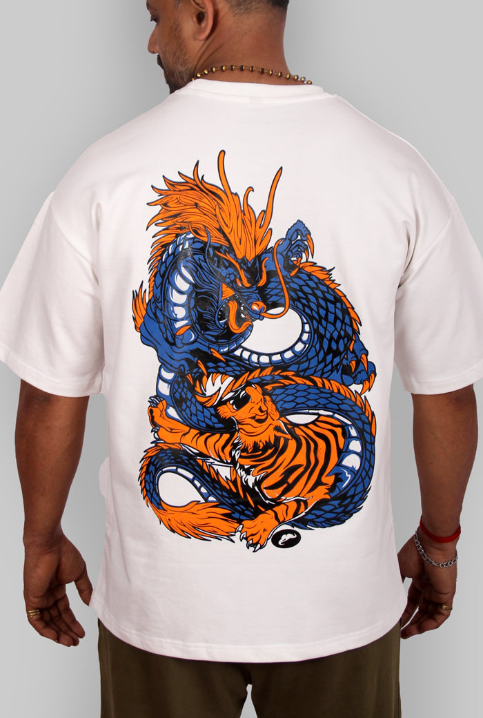 Dragon Printed White T-Shirt - Unisex