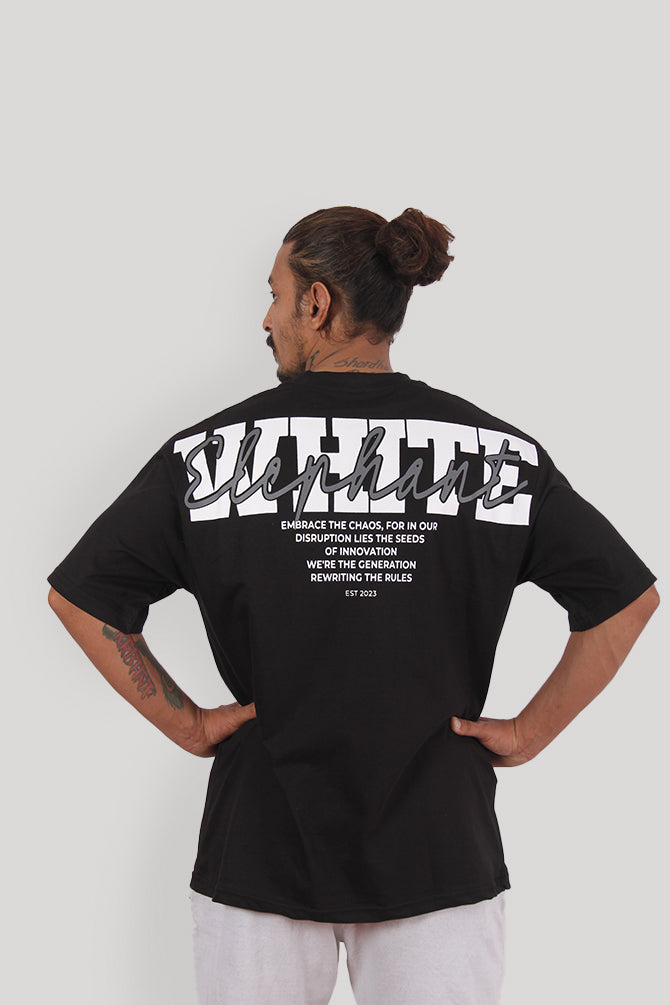 White Elephant HD Print Oversized T-Shirt - Unisex