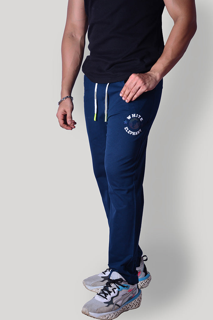 Men Navy Solid Comfort Fit Track Pant