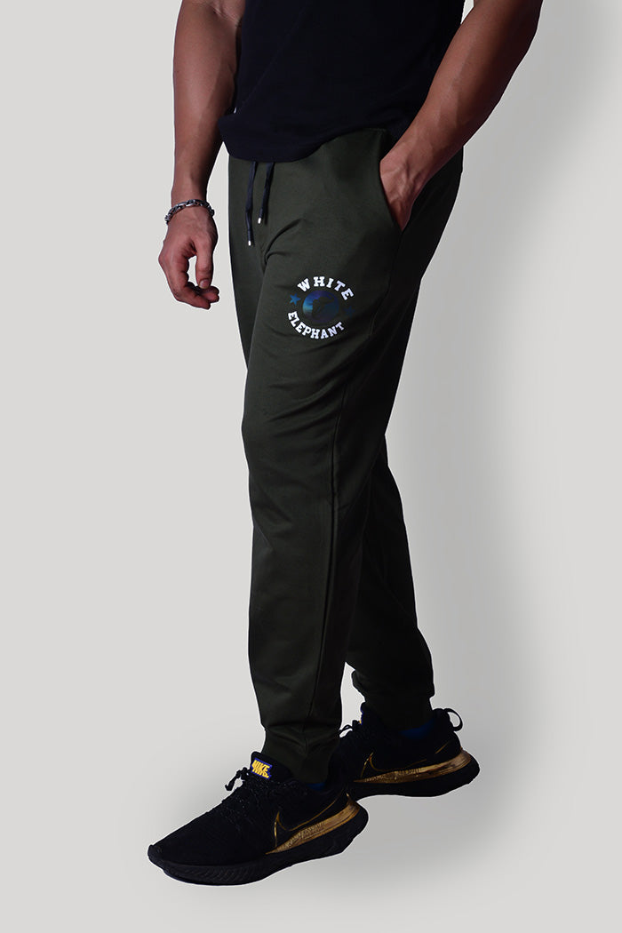 Men Olive Green Solid Joggers