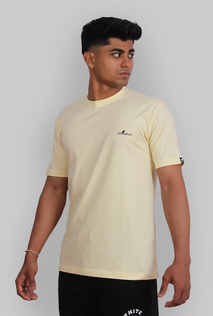 Lime Yellow Color Mens Round Neck Solid T-Shirt