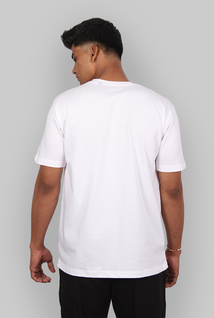 White Color Mens Round Neck Solid T-Shirt