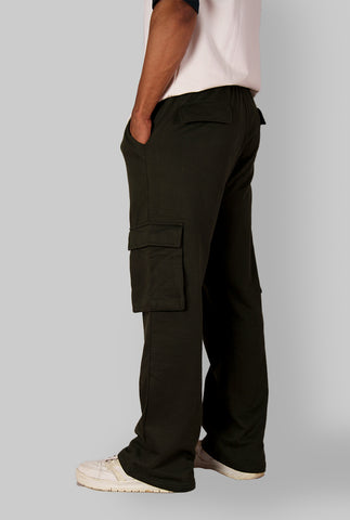 OLIVE GREEN SIX POCKET KNITTED CARGO PANT